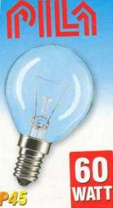 Лампа накаливания Pila P45 E14 60W Шар Прозрачная (арт. 1994)