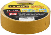 Двухсторонняя клейкая лента на тканевой основе, STAYER Profi 1217-38-10, 38мм х 10м (арт. 1217-38-10)
