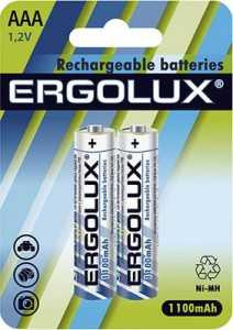 Аккумулятор Ergolux R03, 1100мАч, Ni-Mh, BL2 (арт. 584832)
