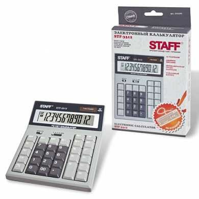 Калькулятор STAFF настольный STF-3312, 12 разрядов, двойное питание, компьютерные клавиши, 193х140мм (арт. 250290)