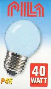 Лампа накаливания Pila P45 E27 40W Шар Матовая (арт. 1997)