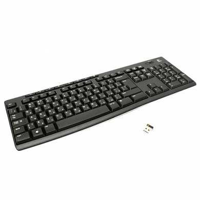 Клавиатура беспроводная LOGITECH K270, 104 клавиши + 8 дополнительных клавиш, мультимедийная, черная, 920-003757 (арт. 511448)
