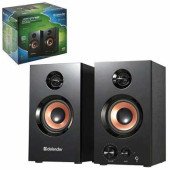 Колонки компьютерные DEFENDER AURORA S20, 2.0, 2х10 W, дерево, двухполосные, черные, рег. громкости, 65419 (арт. 511092)