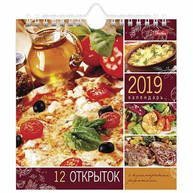 Календарь-домик на 2019 г., HATBER, на гребне с ригелем, 160х170 мм, "Кулинарный", 12КД5гр 10096, K285046 (арт. 129511) купить в интернет-магазине ТОО Снабжающая компания от 833 T, а также и другие Ежедневники, планинги, органайзеры, календари на сайте dulat.kz оптом и в розницу