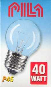 Лампа накаливания Pila P45 E27 40W Шар Прозрачная (арт. 1996)