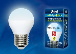 Uniel шар E27 6W(510lm) (100-50-10%) 4000K 4K матовая Multibright LED-G45-6W/NW/E27/FR/MB (арт. 639486) купить в интернет-магазине ТОО Снабжающая компания от 2 303 T, а также и другие Светодиодные лампы на сайте dulat.kz оптом и в розницу