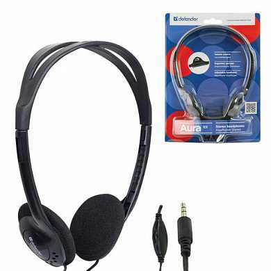 Наушники DEFENDER Aura 101, проводные, 1,8 м, накладные, черные, 63101 (арт. 511709) купить в интернет-магазине ТОО Снабжающая компания от 3 969 T, а также и другие Наушники, гарнитуры на сайте dulat.kz оптом и в розницу