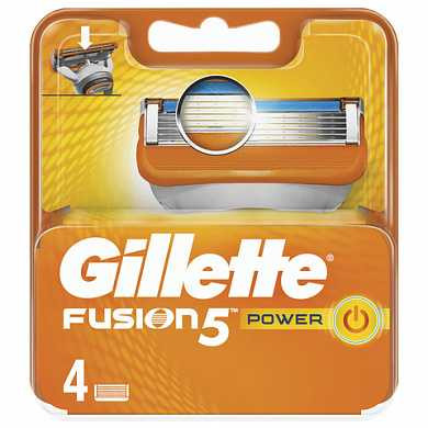 Сменные кассеты для бритья 4 шт., GILLETTE (Жиллет) "Fusion", для мужчин (арт. 602823)