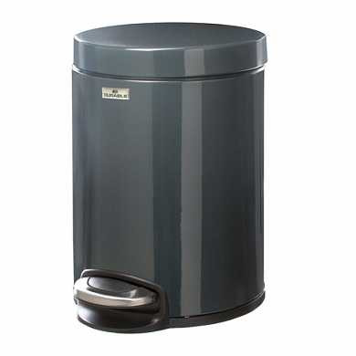 Ведро-контейнер для мусора (урна) с педалью DURABLE, 5 л, темно-серое, 3410-58 (арт. 603594)