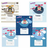 Тетрадь 12 листов, клетка, обложка мелованный картон, блок офсет белый, "Pilot Bear", ЮНЛАНДИЯ, 104774 (арт. 104774)