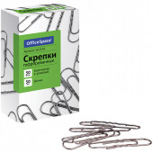 Скрепки 50мм, OfficeSpace, 50шт., гофрированные, карт. упак. (арт. 162156)
