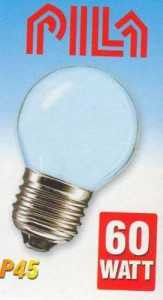 Лампа накаливания Pila P45 E27 60W Шар Матовая (арт. 1999)