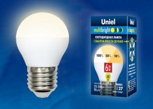 Uniel шар E27 6W(510lm) (диммер 100-50-10%) 3000K 2K матовая Multibright LED-G45-6W/WW/E27/FR/MB (арт. 639485) купить в интернет-магазине ТОО Снабжающая компания от 1 911 T, а также и другие Светодиодные лампы на сайте dulat.kz оптом и в розницу