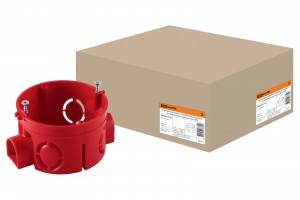 TDM коробка уст. 68х42мм СУ для полых стен, саморез, стыков. узлы, красная, IP20 (300) SQ1402-1116 (арт. 554363)
