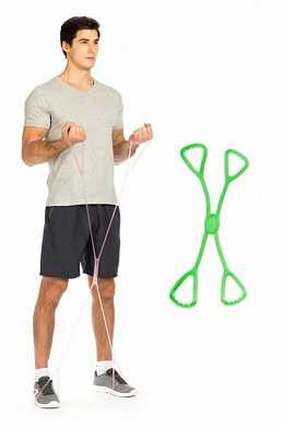 Эспандеры для фитнеса резиновые «Икс», зеленые (арт. SF 0263)