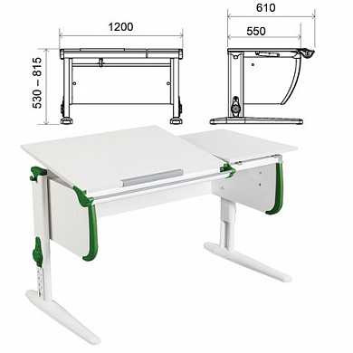 Стол-парта регулируемый ДЭМИ СУТ.25, 1200х610х530-815 мм, белый/зеленый (КОМПЛЕКТ) (арт. 981194) купить в интернет-магазине ТОО Снабжающая компания от 265 727 T, а также и другие Учебная мебель для дома на сайте dulat.kz оптом и в розницу
