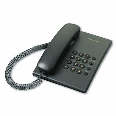 Телефон PANASONIC KX-TS2350RUB, черный, повторный набор, тональный/импульсный режим (арт. 260220)