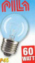 Лампа накаливания Pila P45 E27 60W Шар Прозрачная (арт. 1998) купить в интернет-магазине ТОО Снабжающая компания от 392 T, а также и другие Лампы накаливания на сайте dulat.kz оптом и в розницу