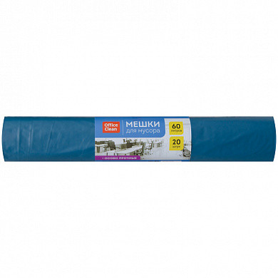 Мешки для мусора 60л OfficeClean ПВД, 20шт., особо прочные, синие, в рулоне (арт. 255798) купить в интернет-магазине ТОО Снабжающая компания от 931 T, а также и другие Мешки для мусора на сайте dulat.kz оптом и в розницу