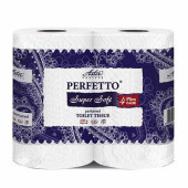 Бумага туалетная бытовая, спайка 4 шт., 4-х слойная (4х18 м), ASTER Perfetto Super Soft, белая, 15044PS (арт. 128265)