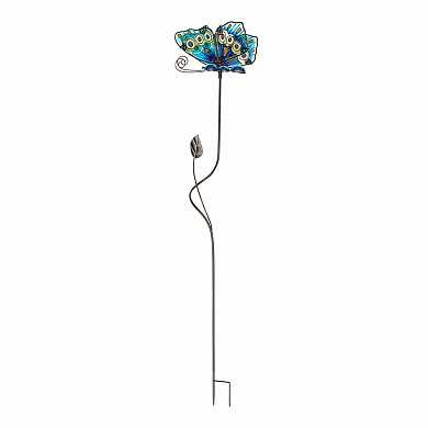 Штекер садовый Glass butterfly 75 см голубой (арт. 09774) купить в интернет-магазине ТОО Снабжающая компания от 8 722 T, а также и другие Декор на сайте dulat.kz оптом и в розницу