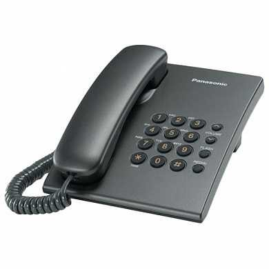 Телефон PANASONIC KX-TS2350RUT, титан, повторный набор, тональный/импульсный режим (арт. 262051)