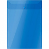 Папка-конверт на кнопке OfficeSpace А4, вертикальная, 150мкм, полупрозрачная, синяя (арт. 267525)
