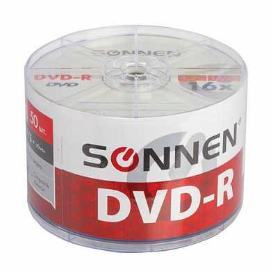 Диски DVD-R SONNEN, 4,7 Gb, 16x, Bulk, 50 шт., 512574 (арт. 512574)