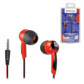 Наушники DEFENDER Basic 604, проводные, 1,2 м, вкладыши, черные с красным, 63605 (арт. 511710)