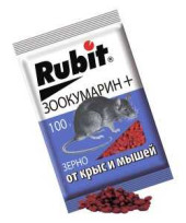 От грызунов приманка зерно 100гр. Зоокумарин+, пакет Rubit А-5040