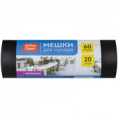 Мешки для мусора 60л OfficeClean ПНД, 20шт., прочные, черные, в рулоне (арт. 255799)