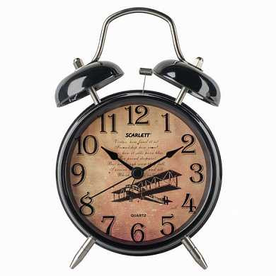 Часы-будильник SCARLETT SC-AC1009B, повтор сигнала, механический сигнал, пластик/металл, черные, SC - AC1009B (арт. 453222)