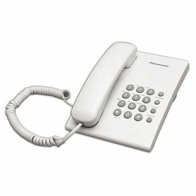 Телефон PANASONIC KX-TS2350RUW, белый, повторный набор, тональный/импульсный режим (арт. 260217)