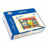 Краски акриловые ГАММА "Лицей", 12 цветов по 20 мл, в баночках, 242002 (арт. 190325)