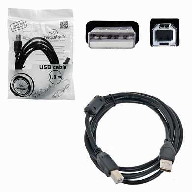 Кабель USB 2.0 AM-BM, 1,8 м, CABLEXPERT, 1 фильтр, для принтеров, МФУ и периферии, CCF-USB2-AMBM-6 (арт. 512098) купить в интернет-магазине ТОО Снабжающая компания от 2 058 T, а также и другие USB шнуры, концентраторы на сайте dulat.kz оптом и в розницу