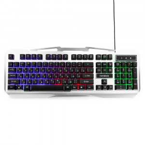 Клавиатура игровая Гарнизон GK-500G, металл, подсветка, USB, черный/серый, антифантомные клавиши (арт. 651694)