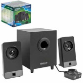 Колонки компьютерные DEFENDER I-Wave S16, 2.1, 16 Вт, пульт ДУ, пластик/дерево, черные, 65112 (арт. 511734)
