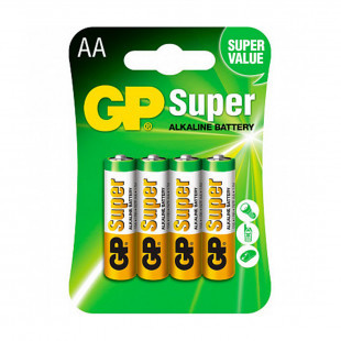 Батарейки GP Super пальчиковые АA LR6 15A, 1.5V, алкалиновые, 4 шт./уп