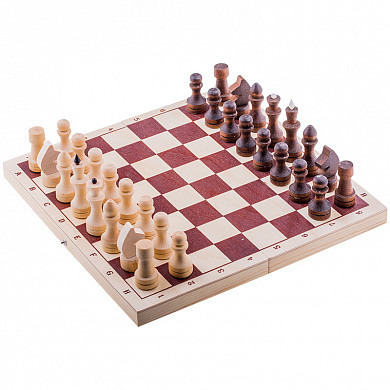 Игра настольная Шахматы, Орловские шахматы, обиходные, парафинированные, с доской (арт. С-1в/Р-4)