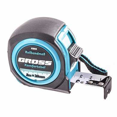 Рулетка Komfortabel 5 м х 25 мм, обрезиненный корпус. GROSS (арт. 32562) купить в интернет-магазине ТОО Снабжающая компания от 5 292 T, а также и другие Рулетки на сайте dulat.kz оптом и в розницу