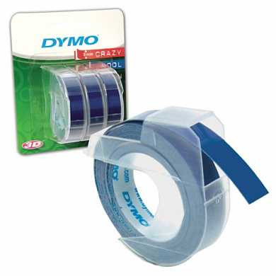 Картридж для принтеров этикеток DYMO Omega, 9 мм х 3 м, белый шрифт, синий фон, комплект 3 шт., S0847740 (арт. 362120)