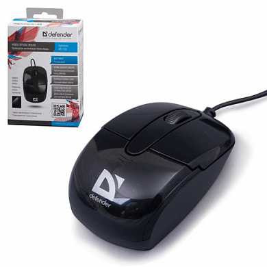 Мышь проводная DEFENDER Optimum MS-130, USB, 2 кнопки + 1 колесо-кнопка, оптическая, черная, 52130 (арт. 511075)