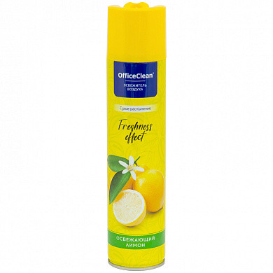 Освежитель воздуха аэрозольный OfficeClean "Освежающий лимон", сухое распыление, 300мл (арт. 262639)