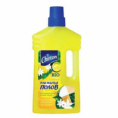 Средство для мытья пола 1 л, CHIRTON (Чиртон), не содержит фосфатов, "Лимон", YGIR-675 (арт. 604016)