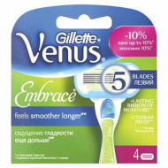 Сменные кассеты для бритья 4 шт., GILLETTE VENUS (Жиллет Винес) "Embrace", для женщин (арт. 602846)