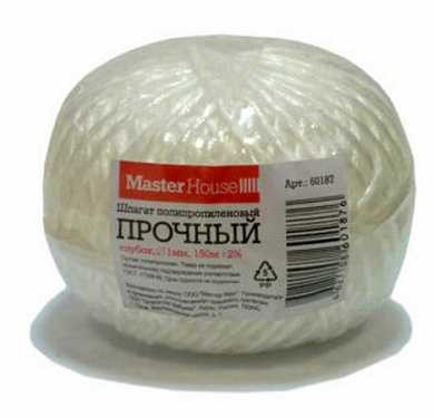 Шпагат ПП MasterHouse, 150м, белый, 1мм, 158гр, 60187 (арт. 559736) купить в интернет-магазине ТОО Снабжающая компания от 931 T, а также и другие Упаковка (пакеты, пленка, шпагаты) на сайте dulat.kz оптом и в розницу