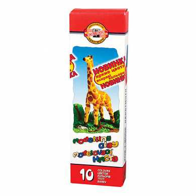 Пластилин классический KOH-I-NOOR "Жираф", 10 цветов, 200 г, картонная упаковка, 013150400000RU (арт. 103686)