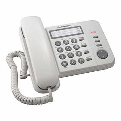 Телефон PANASONIC KX-TS2352RUW, белый, память 3 номера, повторный набор, тональный/импульсный режим, индикатор вызова (арт. 260338)