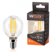 Wolta лампа св/д FILAMENT шар P45 E14 7W(730Lm) 3000К 3K 78X45 прозр. 25Y45GLFT7E14 (арт. 681397)