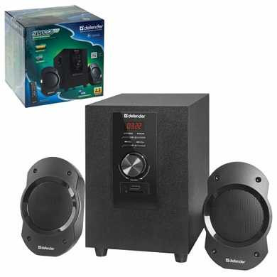 Колонки компьютерные DEFENDER Sirocco S10 Pro, 2.1, 10 Вт, FM, пульт ДУ, дерево/пластик, черные, 65810 (арт. 511736) купить в интернет-магазине ТОО Снабжающая компания от 21 511 T, а также и другие Компьютерные колонки на сайте dulat.kz оптом и в розницу